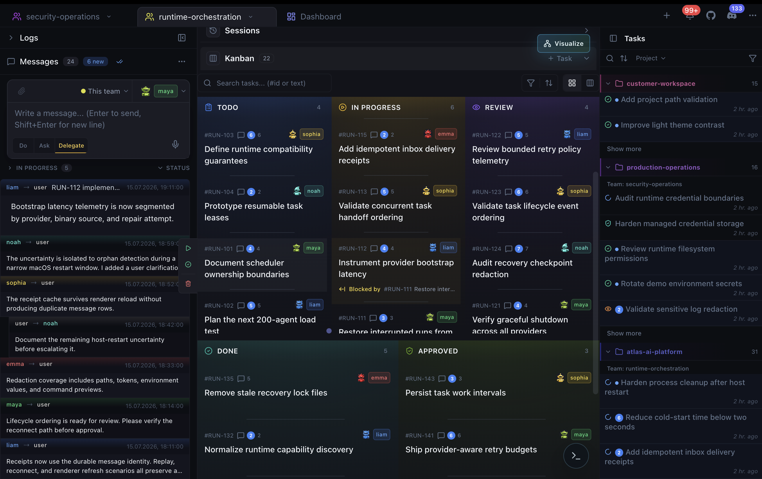 Agent Teams kanban board