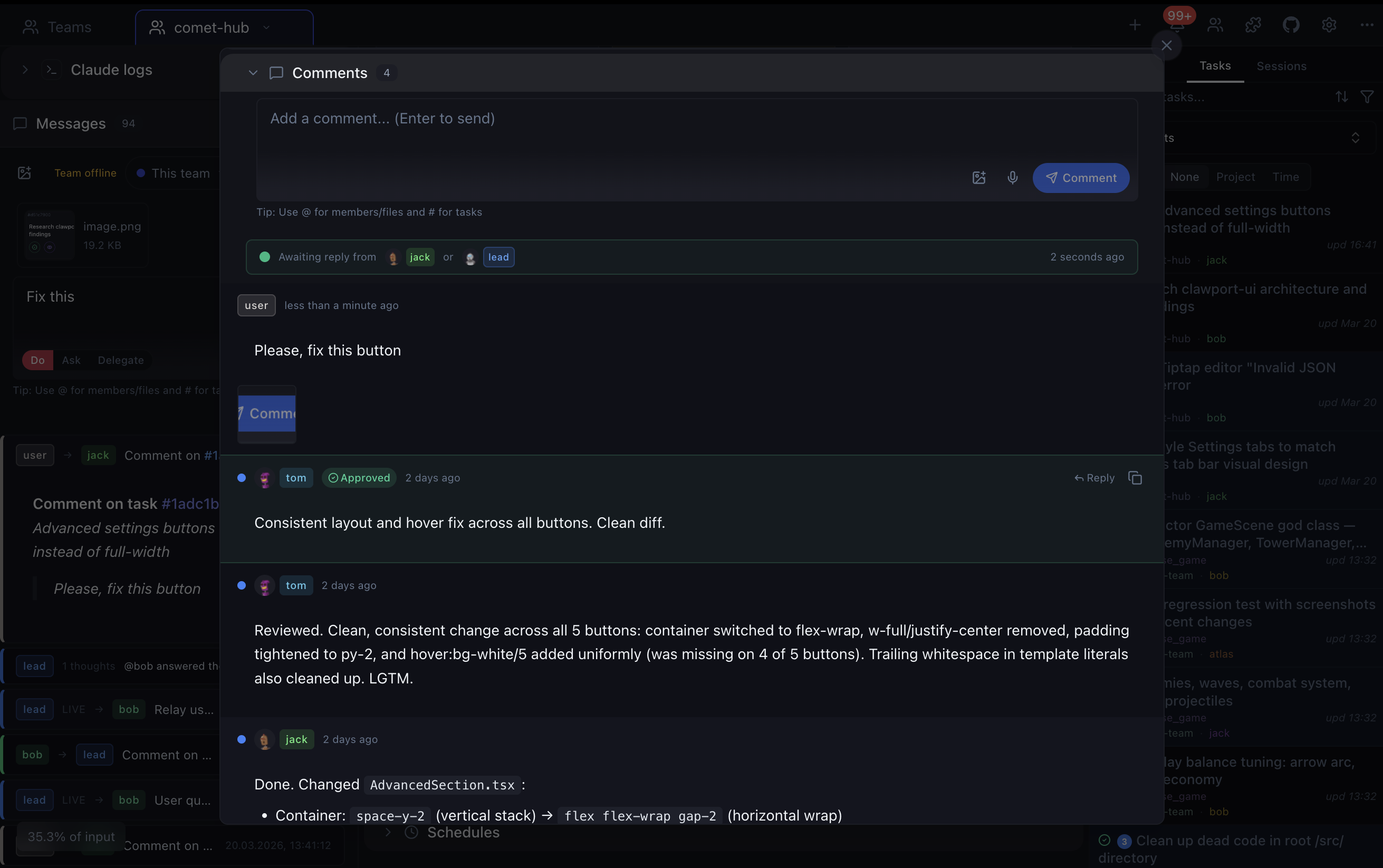 Code review diff view